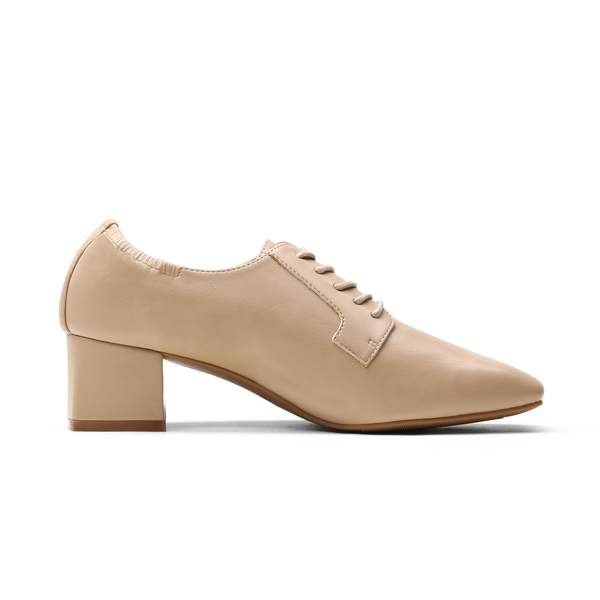 Vintage Dress Oxfords Shoes - DARK NUDE PU - 2